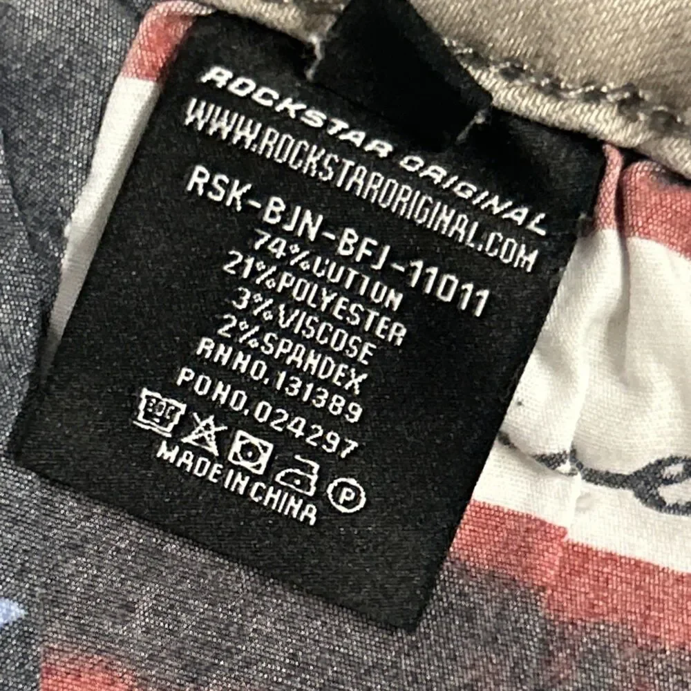 Rockstar Original Jeans Boys 14 Super Shake Stacked Flare Denim Light Gray